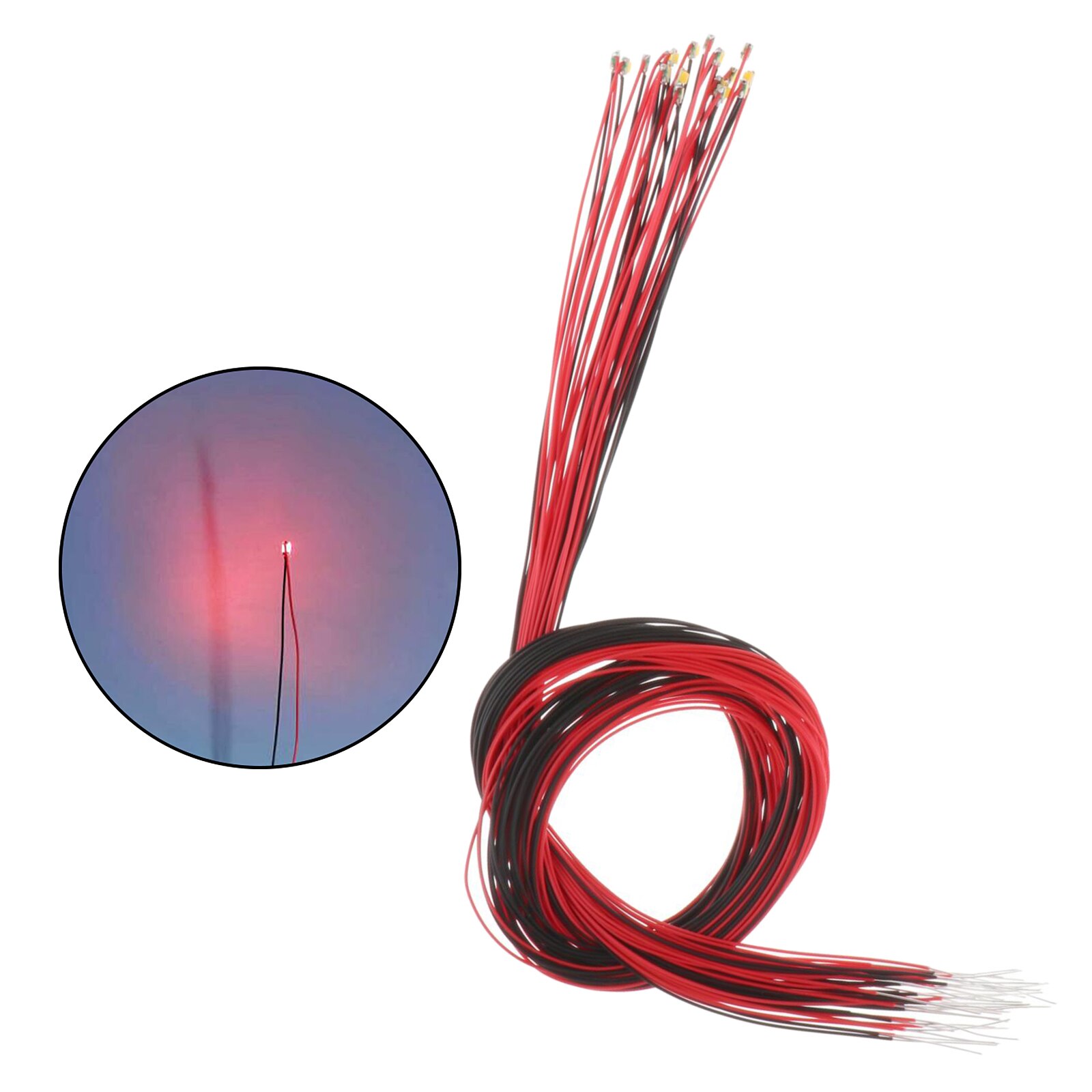 Cables de cables LED presoldados para modelo de tren, Micro Litz, SMD, 30cm, 6 colores opcionales para escenas de modelos de tren/ferrocarril, 20x: 10pcs Red 1206