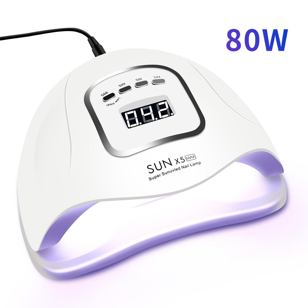 ZON X5 Plus LED Nagel Lamp UV Lamp 54 W/36 W Zon Licht Nail Droger Voor Curing Nail gel Polish Timer Knop Sensor Nail Art Gereedschap: 80W SUNX5 MAX