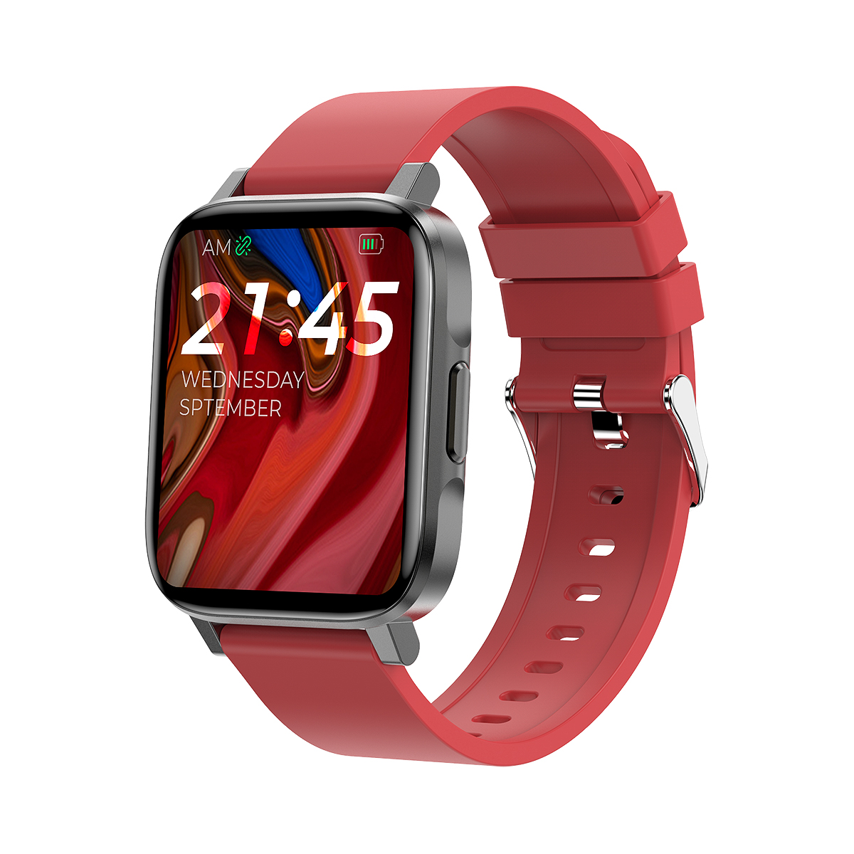 Reloj inteligente F60 para hombre y mujer, accesorio de pulsera resistente al agua IP68 con pantalla táctil de 1,7 pulgadas, control del ritmo cardíaco y la temperatura corporal, VS Y20 P8 W46 D20: Rojo