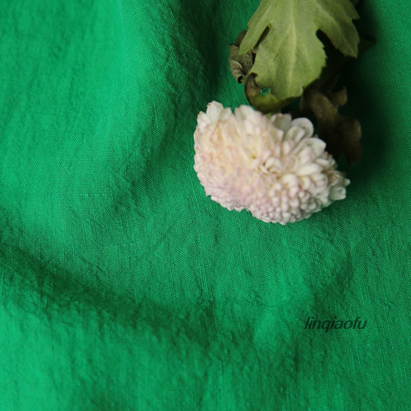 Emerald green brand linen fabric high-end linen cloth,skirt dress fabric Linen clothing Fabric,telas patchwork algodon