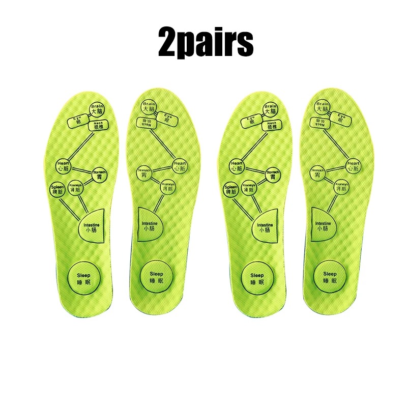 Foot Acupressure Insole Men Women Soft Breathable Sports Cushion Inserts Sweat-absorbing Deodorant Insole Shoe Pads: Blue / 1.5