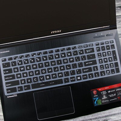Voor Msi Alpha 15 15.6 ''/Msi Alpha 17 17.3 Inch Gaming Laptop Siliconen Toetsenbord Cover Skin Protector Film stofdicht: Black
