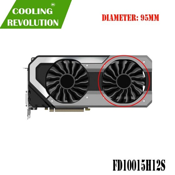 95MM GAA8S2U FD10015H12S Fan GTX1080T GTX1080 GPU Card Cooler For Palit GTX 1080 Ti 1080 GameRock Cards as replacement: Clockwise