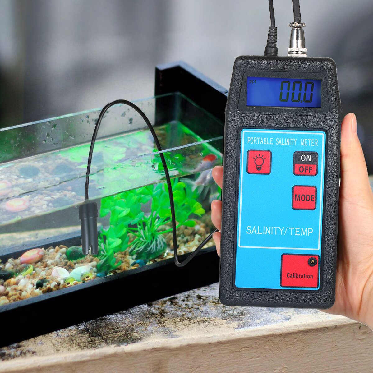 2 in 1 atc salinometer saltmåler salt saltvandsmåler saltindhold refraktometer mad saltindhold tester temperatur salinitetsmåler