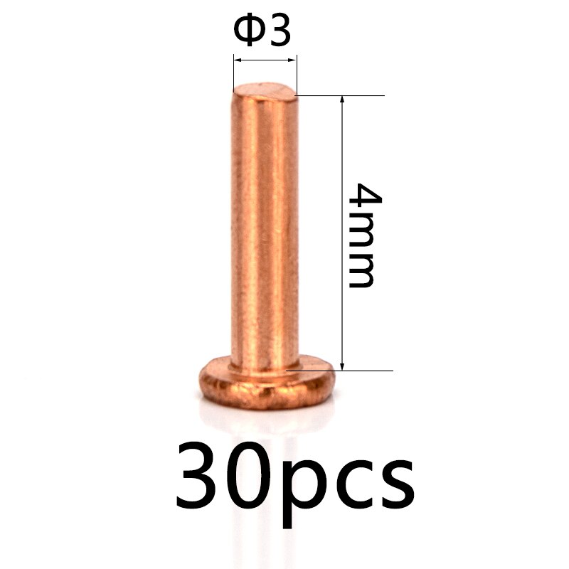 Remache de cabeza plana de latón M2.5-M3, M2.5, M3, remaches sólidos de cobre, sujetadores, longitud de perno de 3mm-25mm: PTT3x4x30