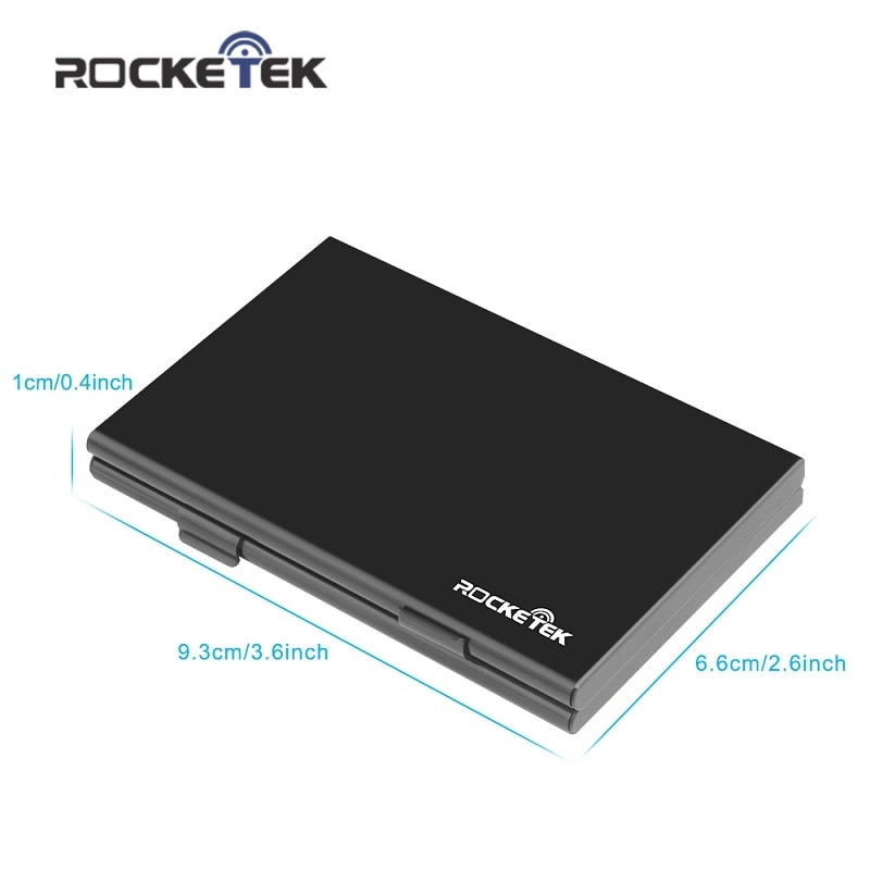 Rocketek Aluminium SD geheugenkaart opbergdoos microsd / micro sd houderszak geheugenvak geplaatst sd 3, 6 micro sd en 3 CF kaarten