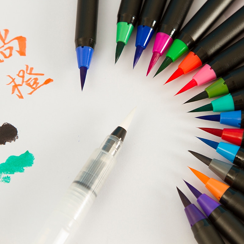 12Stck Aquarell Pinsel Marker Stift Kunst Filz Maler Kalligraphie Schule Kunst Liefert Schriftzug Färbung Pinsel Stifte setzt