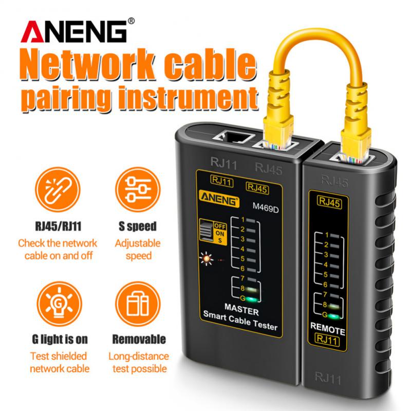 ANENG RJ45 Cable Tester RJ45 RJ11 RJ12 CAT5 UTP LAN Cable Tester Network Cable Connection Detector Network Analyzers For Repiar