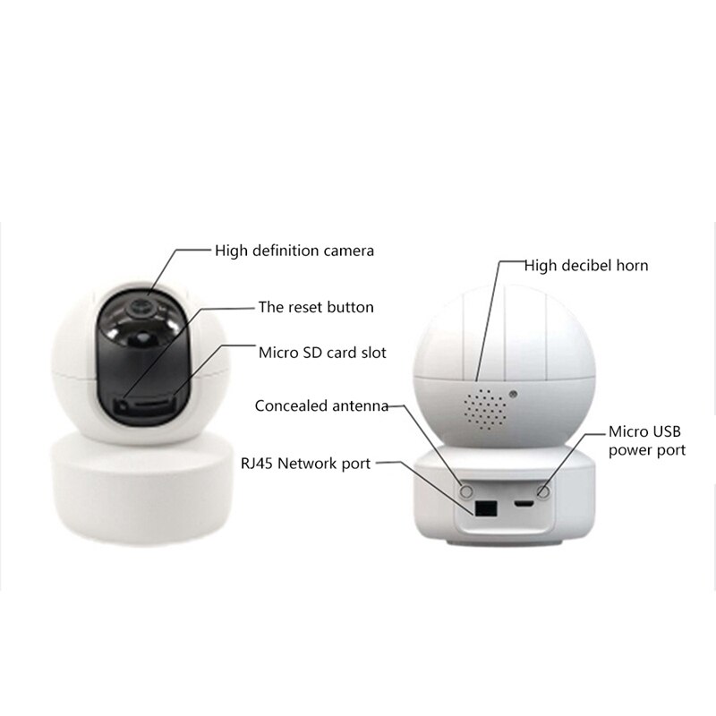 Indoor Security Camera Wifi Camera 360 Degree Home Camera With Night Vision Sound Detection Humanoid Tracking-US Plug