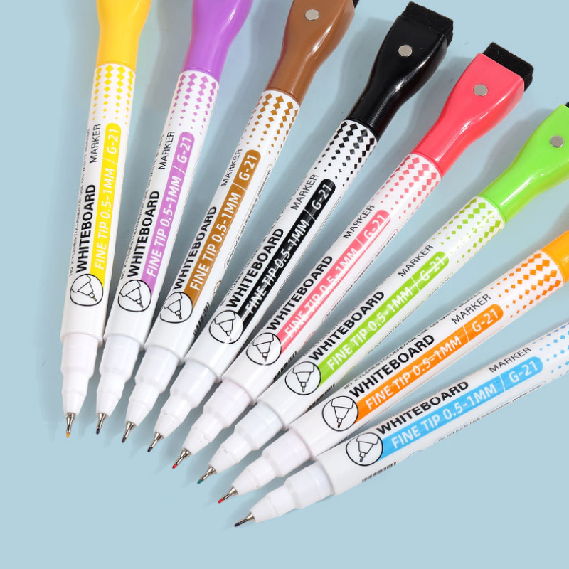 8 kleuren 0,5 mm magnetische droog uitwisbare markers whiteboard markeerstift kantoor school wit bord briefpapier extra fijne punt gekleurde pennen