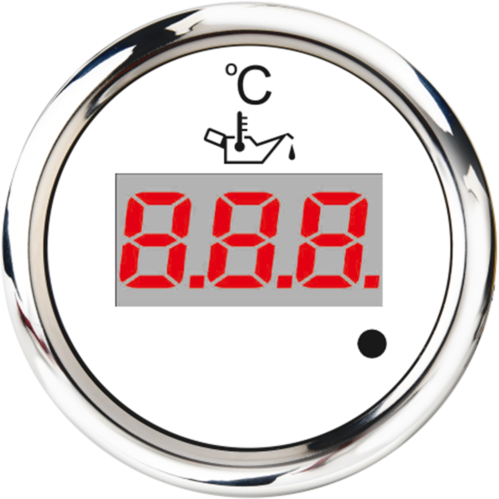 52mm Oil Temperature Gauge Car Oil Temp Meter 50-150 Celsius Red Digital LED Readout Display With Sensor M16 12V 24V 262~20ohm: 1pc white guage