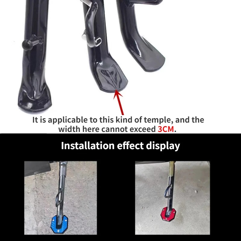Extensor Universal de soporte para motocicleta y patinete, soporte lateral para pie, placa de soporte antideslizante, Base agrandada