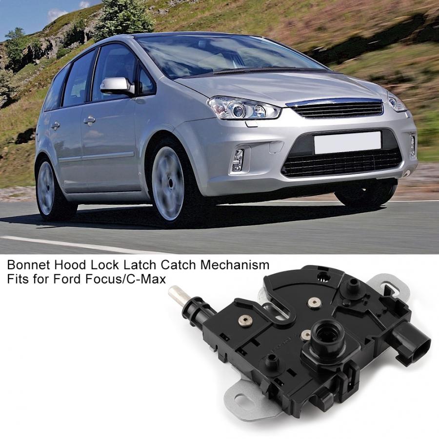 Bonnet Hood Lock Latch Catch Mechanism Fits for Ford Focus/C-Max 3M5116700BC Metal Car Door Lock Actuator with Plug