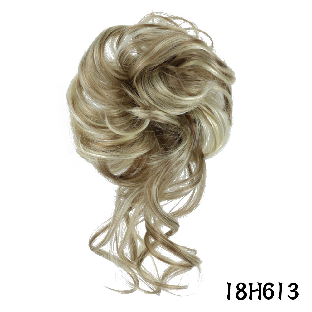 Hairstar Bun Extensions Rommelig Krullend Elastische Haar Scrunchies Haarstukjes Synthetische Chignon Donut Opgestoken Haar Stukken Voor Vrouwen Meisjes: T1B/4/30