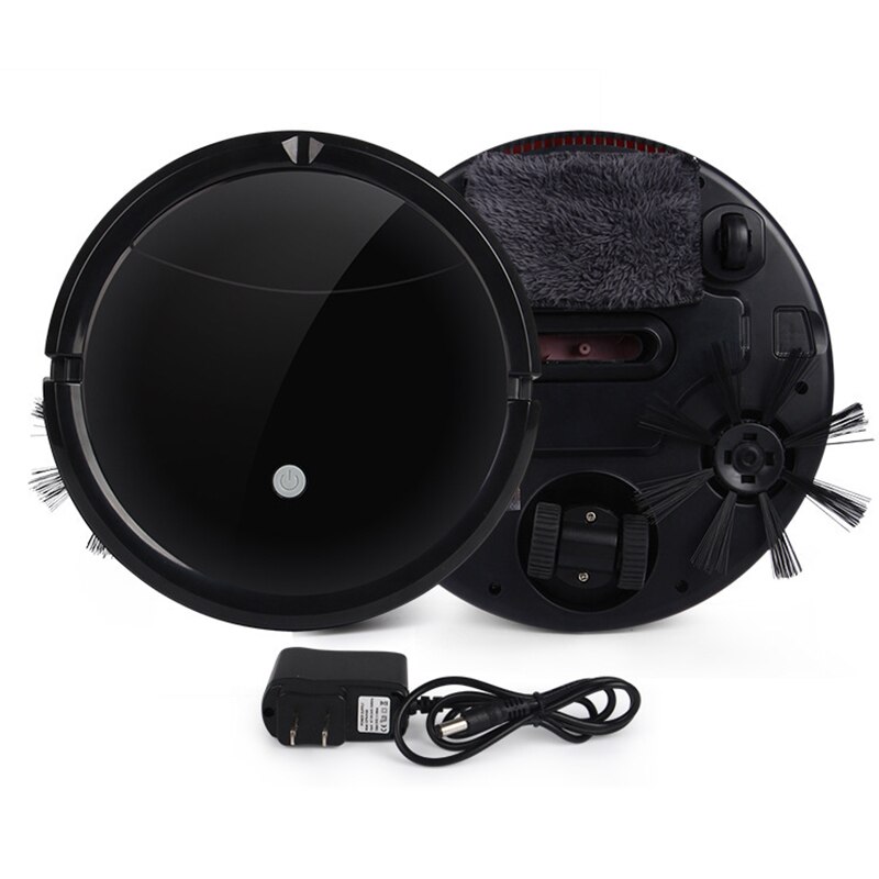 Multifunctional Robot Vacuum Cleaner , 3-In-1 Auto Rechargeable Smart ing Robot Dry Wet ing Vacuum Cleaner Home US Plu: Black