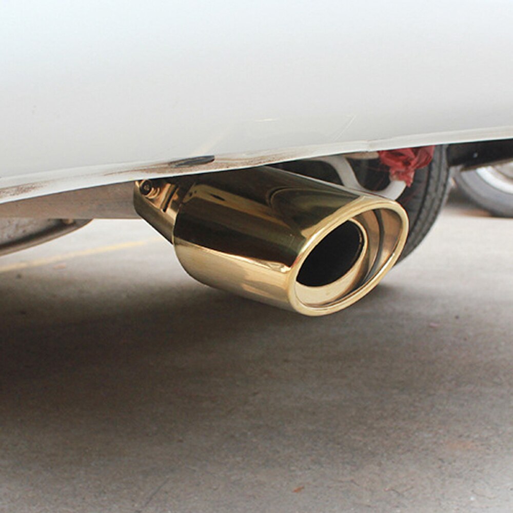 Silenciador de tubo de escape Universal de acero inoxidable para coche, cubierta de estilo para modificación de automóvil, color dorado a la parrilla