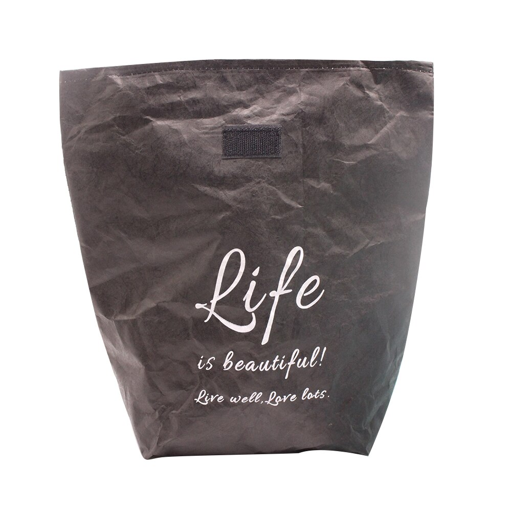 Stor kapacitet genanvendelig brun papirpose skolefoldbar madbeholder vandtæt termisk isolering picnic kontor genanvendelig