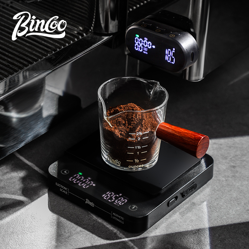 Bincoo professionele koffieweegschaal met draadloos display Elektronische weegschaal Keukenweegschaal Koffiebonen wegen Gesplitst scherm