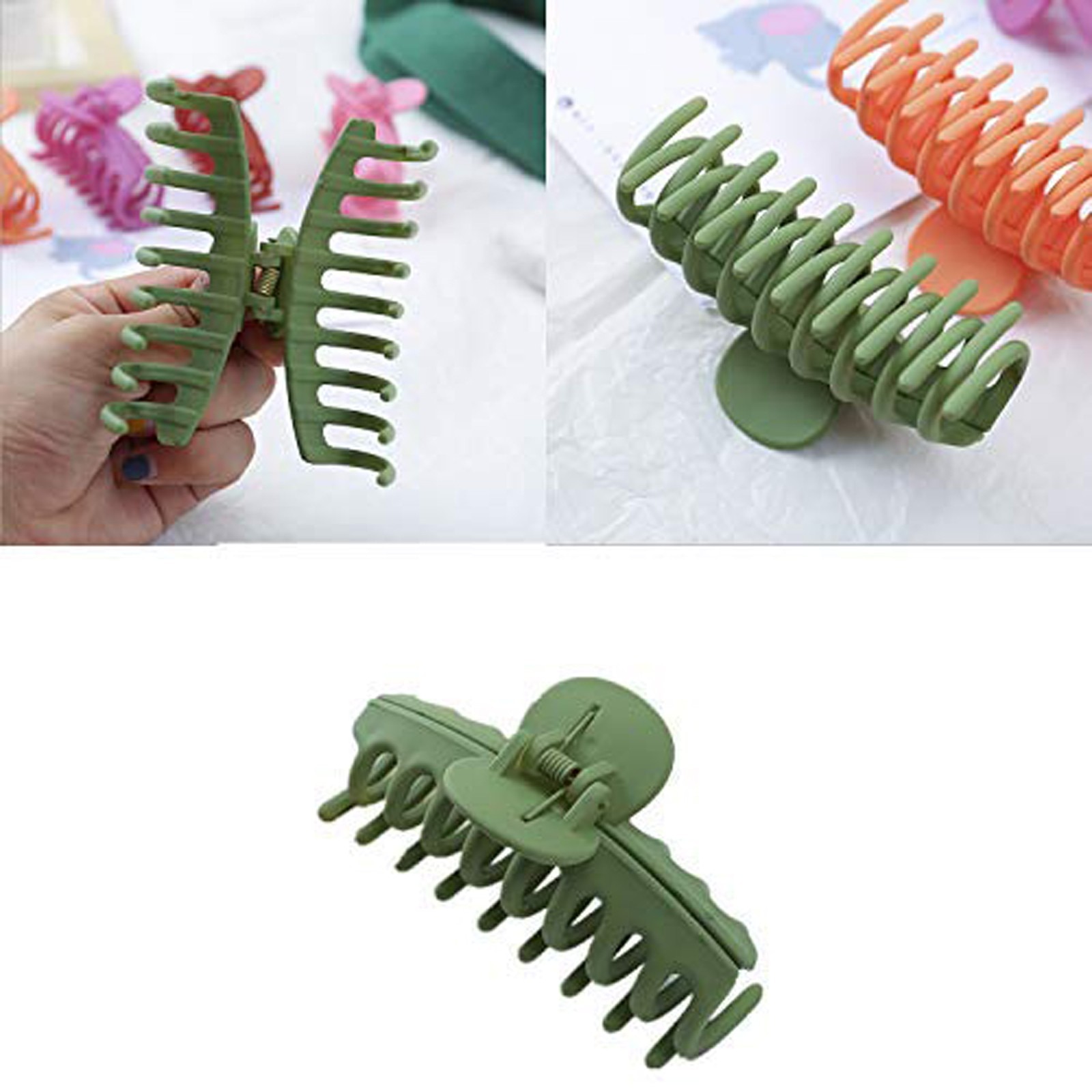 4 Stuks Klauw Clip Voor Vrouwen Stoere Zwarte Plastic Haar Klauw Grote Size Haar Klemmen Klauw Clip Krab voor Haar Accessoires Roze