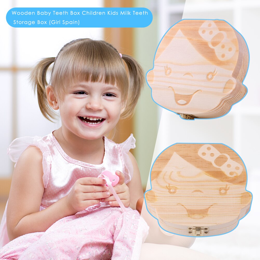 Wooden Baby Tooth Box Kids Teeth Storage Box Teeth Umbilical Lanugo Organizer Milk Teeth Collect Keepsakes Save