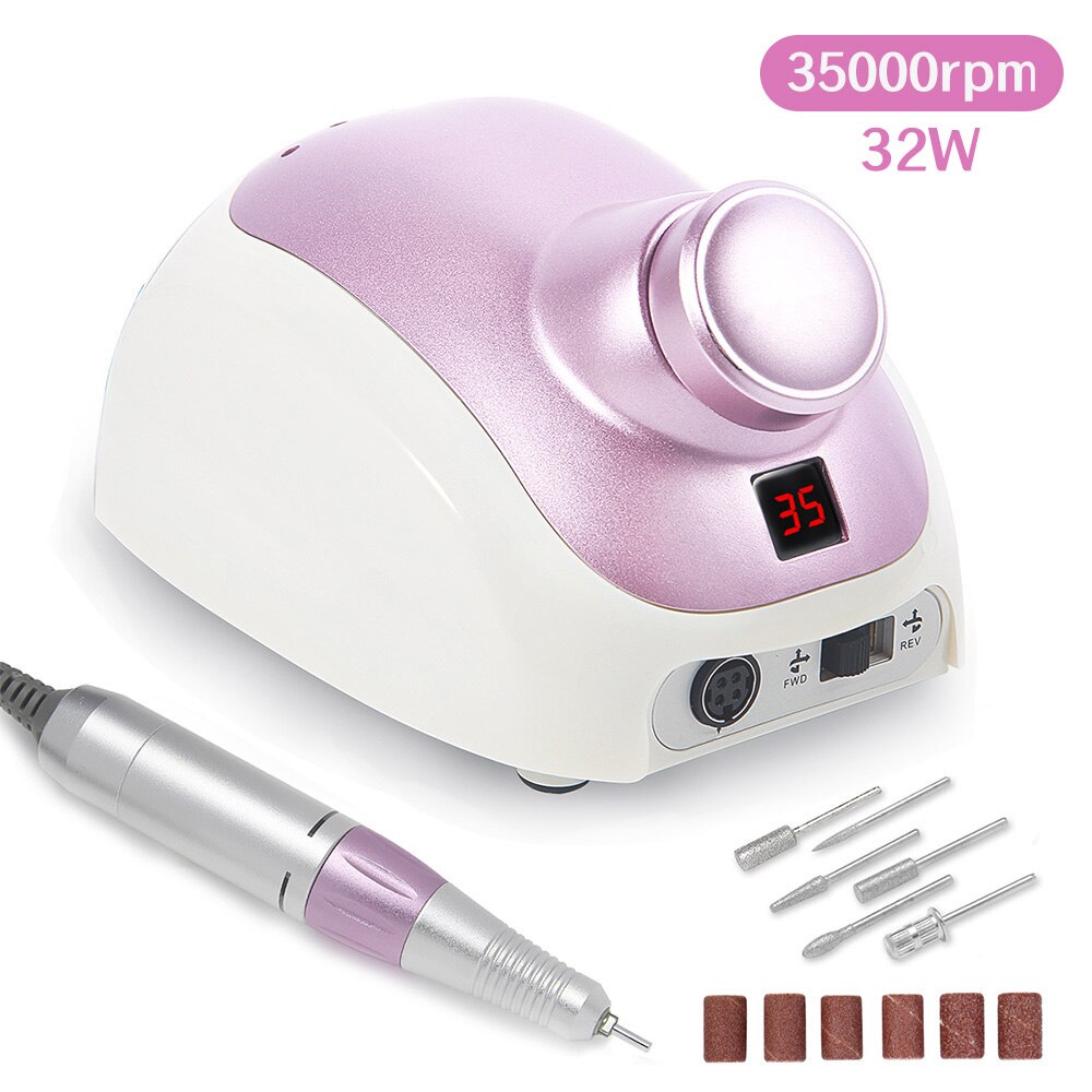35000Rpm Electric Nail Boor Machine Manicure Machine Frees Verwijderen Nagellak Voor Manicure Pedicure Nail Art Gereedschap: 320 Purple