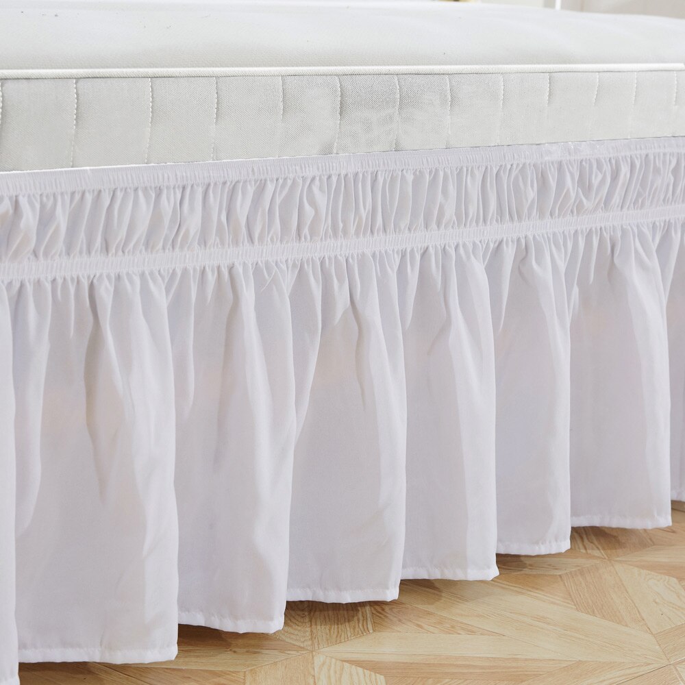 Vikle rundt i sengen nederdel elastisk seng flæser let pasform let af fade resistent ensfarvet seng nederdele hotel stof spredt
