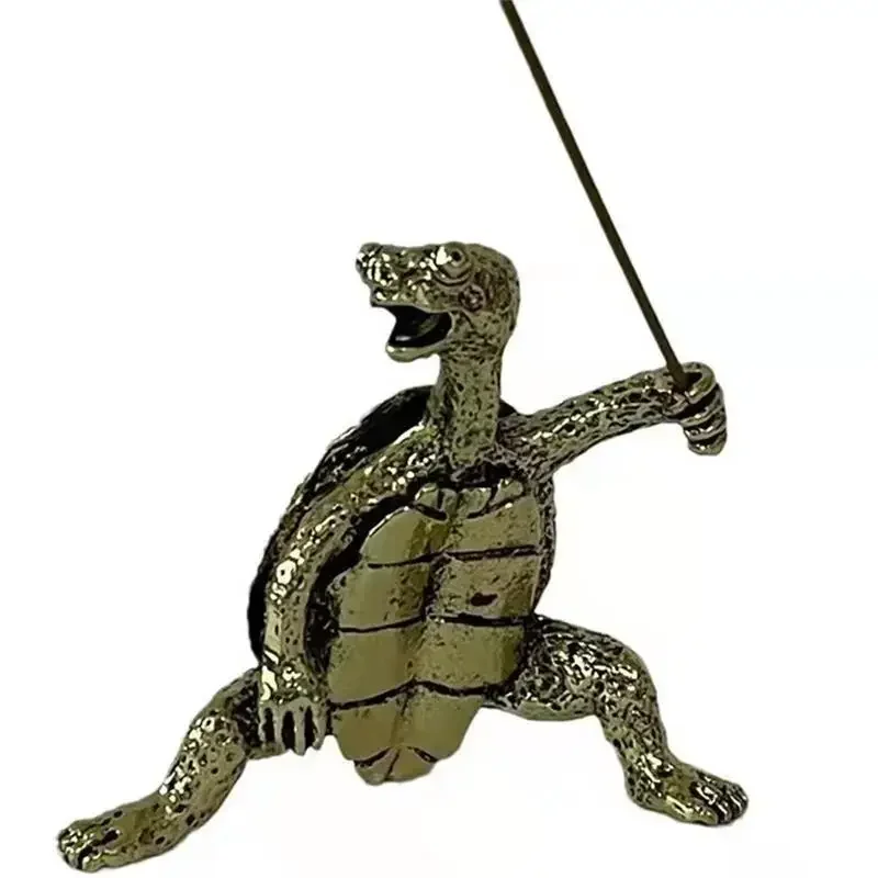 Encensoir Portable en forme de tortue, 1 pièce, support de brûleur, support en bois de santal, décoration de salon de thé, de bureau et de maison: Gris clair