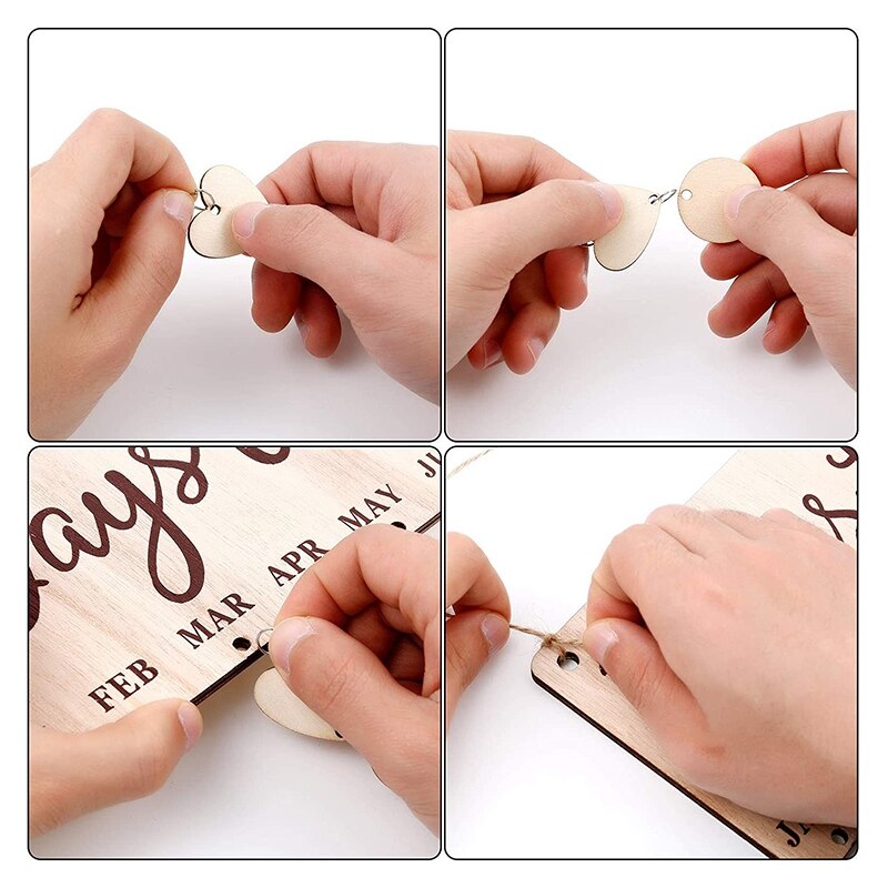 Calendario in legno promemoria di compleanno appeso a parete con etichette appeso fai-da-te promemoria di compleanno in legno calendario decorazione della parete di casa