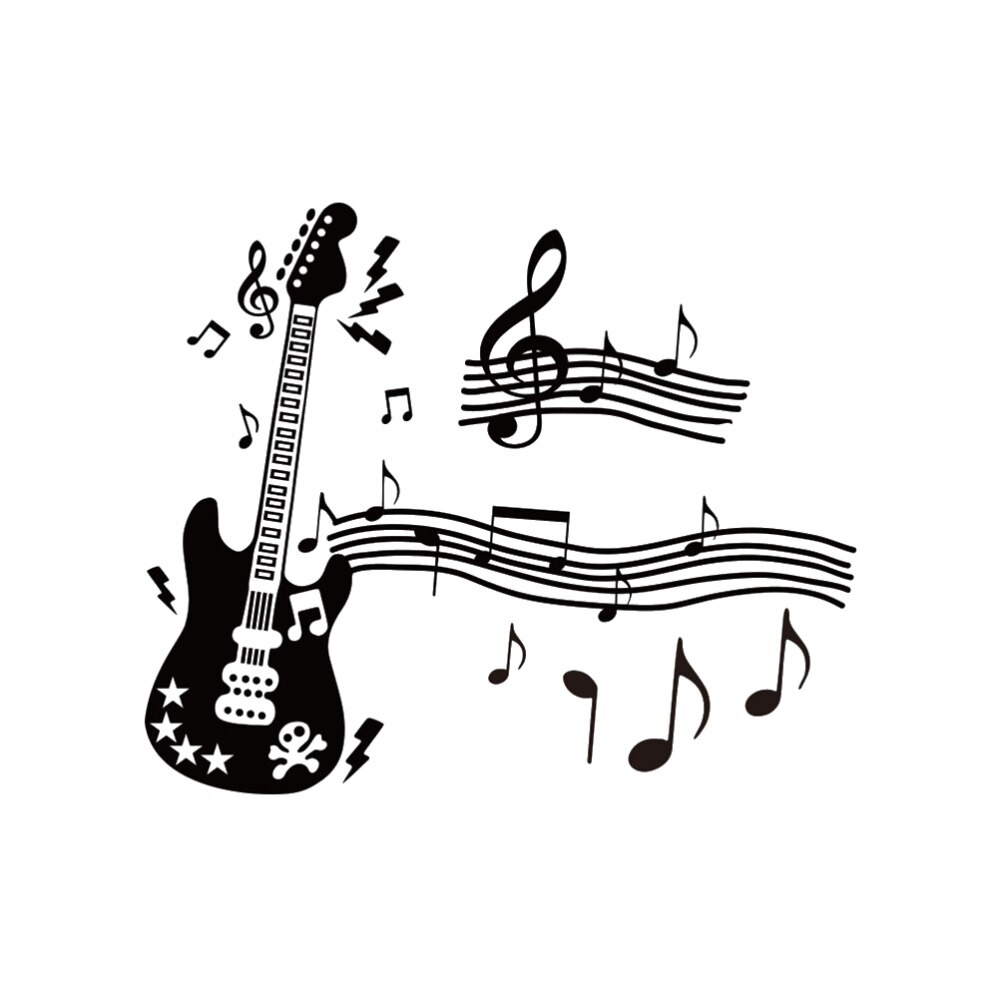 Musical Notes Guitar Vinyl Wall Stickers Living Room Decals Nursery Home Decor Removable Wallpaper Art Murals: Default Title