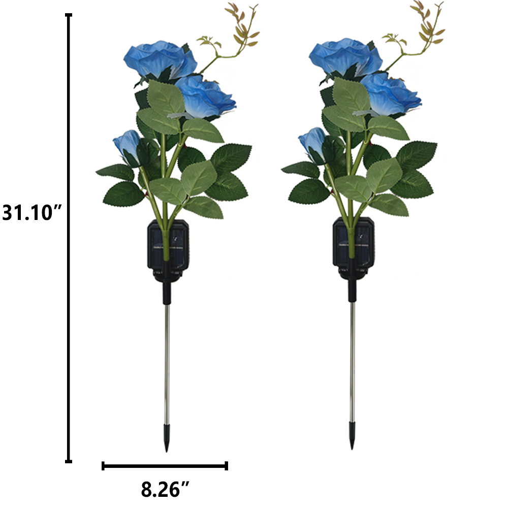 Solar LED Rose Light Outdoor Waterproof Yard Lamp LED Artificial Flower Light Courtyard Landscape Light Garden Decoration: Orange