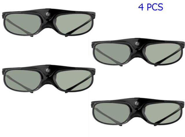 Lentes 3D con obturador activo recargable, compatible con 96/120/144HZ para Xgimi Z3/Z4/Z6/H1/H2 Nuts G1/P2 Acer BenQ y DLP LINK proyector: 4PCS