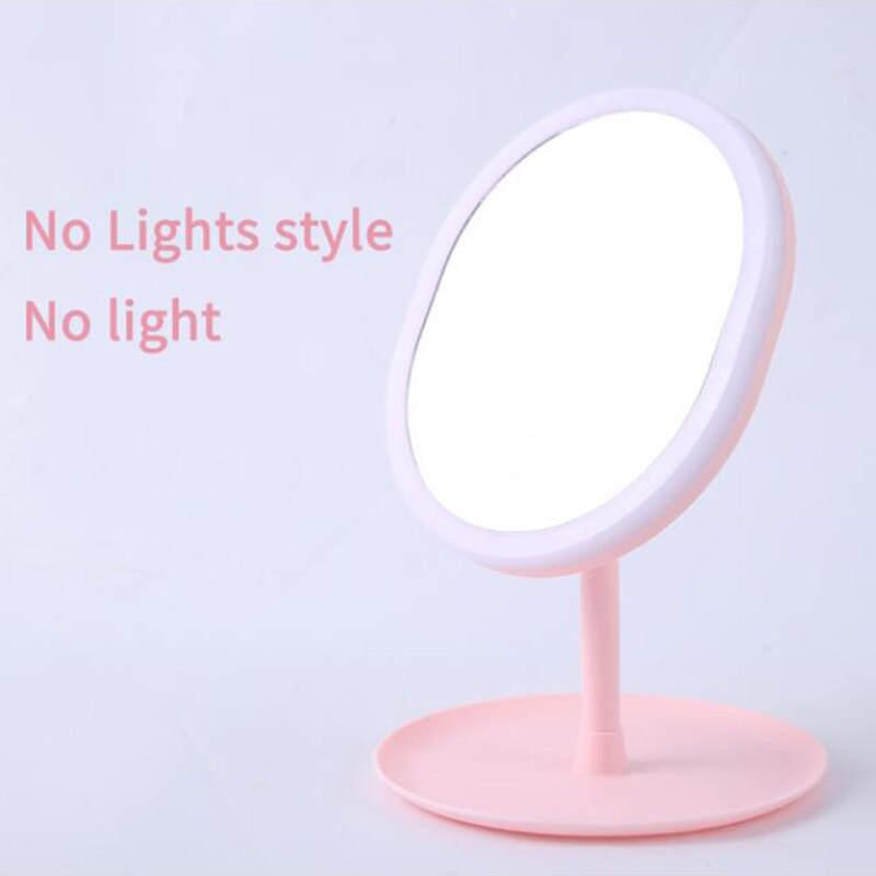 Led Licht Make-Up Spiegel Met Lamp Led Desktop Make Up Spiegels Handig Vullen Licht Beauty Make Up Spiegels Usb Led: Oval 1