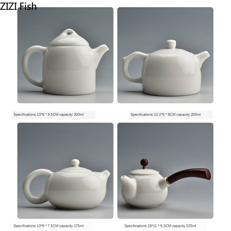 Europese Stijl Pure Witte Keramische Kleine Ketel Woonkamer Salontafel Desktop Art Decoratie Ketel Met Deksel Woondecoratie