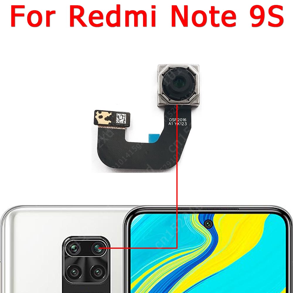 Original Front Rear Back Camera For Xiaomi Redmi Note 9s Note9s 9 s Main Facing Frontal Selfie Camera Module Flex Spare Parts: Note 9S Back Main
