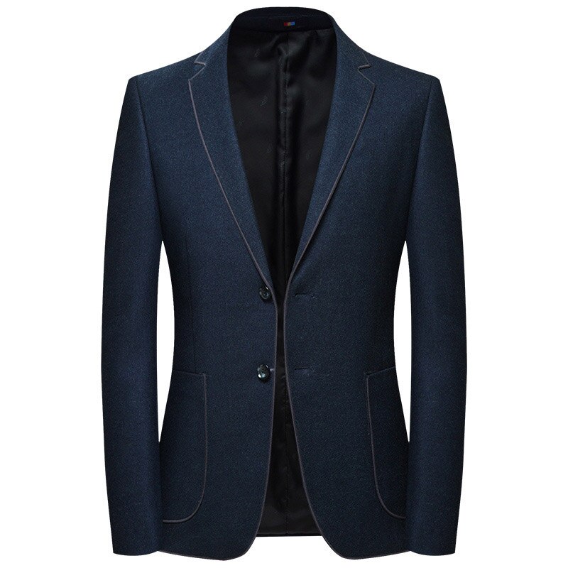 Schinteon-Chaqueta coreana para hombre, prendas de vestir ajustadas, ropa informal inteligente de para y boda, Primavera: Blue / 4XL