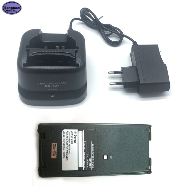 BP210 BP-210N BP-210 BP-209 BP209 NI-MH Akku + BC-137 Schnelle Ladegerät für ICOM IC-V8 V82 A24 A6 F3G F30 F40 f11 F22 F4G Radio: EU Ladegerät Batterie