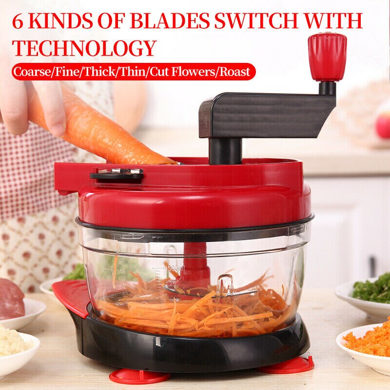 Hand Operate Manual Meat Grinder Sausage Beef Mincer Maker Rotary Stainless Steel Blade Chopper Home Kitchen Food Fruit Tool