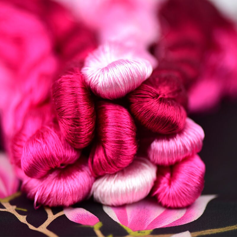 Zijde Borduurgaren/100% Zijden Draad/Hand Borduren Borduren Kruissteek/Rose Roze/9 Pure Kleuren