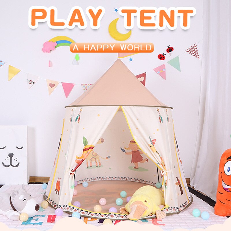 Kid Tent Huis Draagbare Prinses Kasteel Aanwezig Hangen Vlag Kinderen Teepee Tent Spelen Tent Verjaardag Christmas