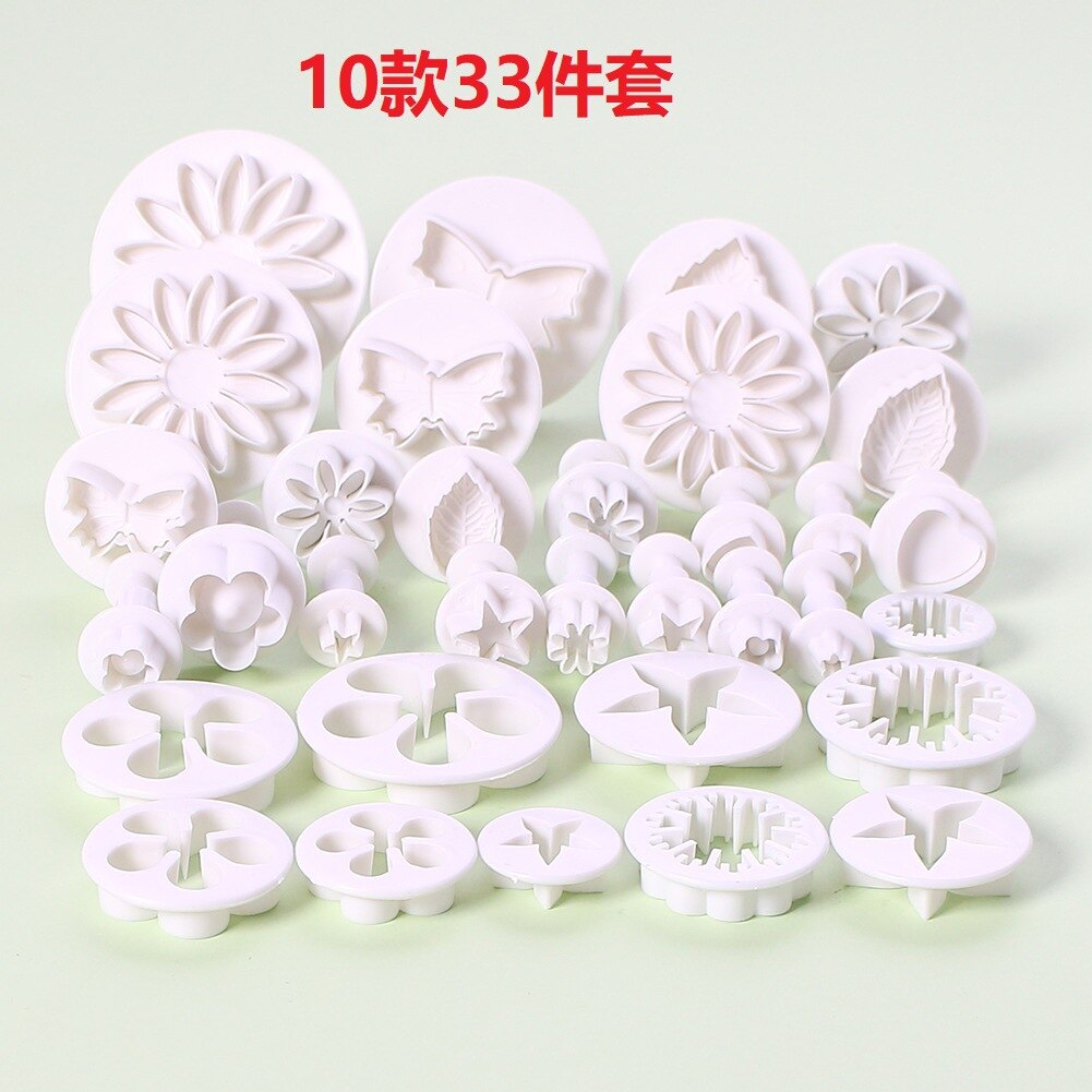 Bakken Gebak Gereedschap Set Fondant Cake Decorating Gereedschap Cookie Cutter Mold Bakken Gebak Deegrol Bakvormen Set: 10-33