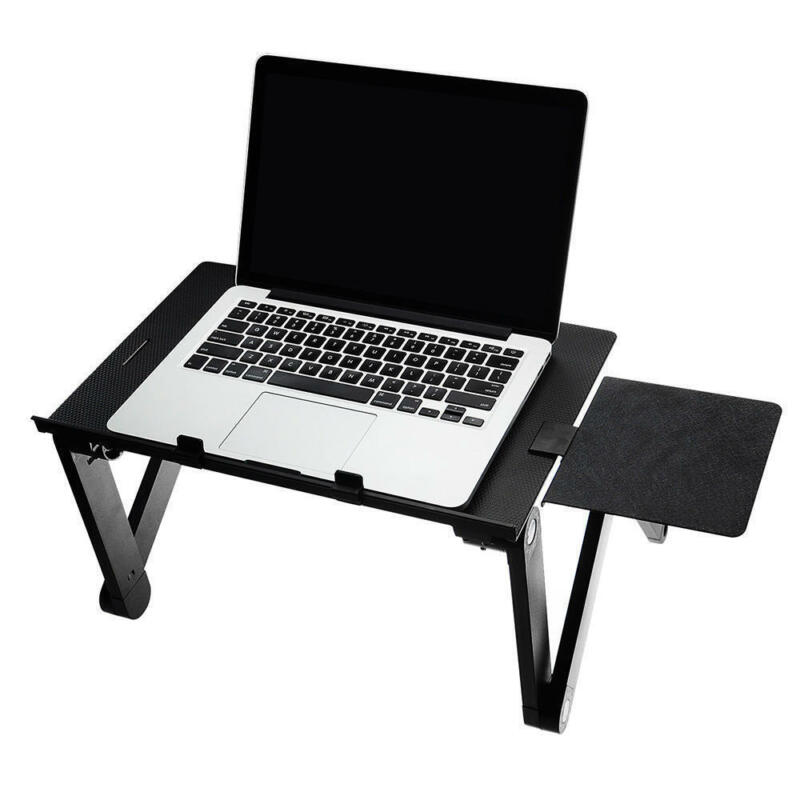 Adjustable Laptop Desk Double Fans Ergonomic Portable Bed Lapdesk Tray PC Table Stand Notebook Table Desk Stand With Mouse Pad