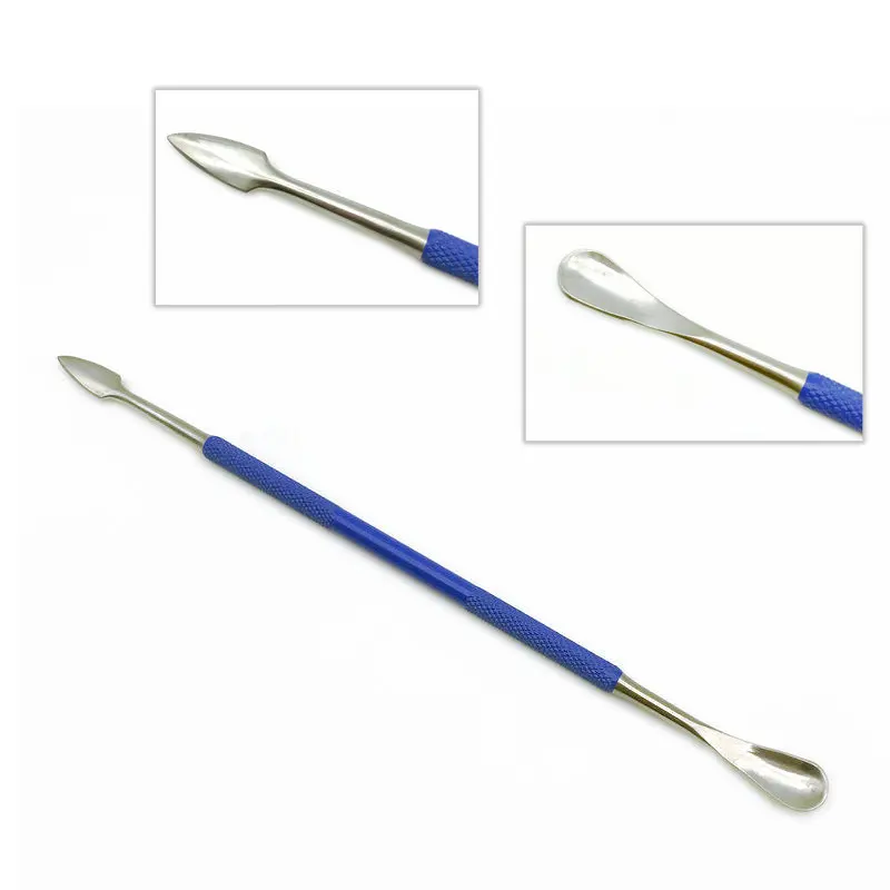 Espátula para mezclar cera Dental, cuchillo, instrumentos de resina de relleno compuesto, herramientas de maquillaje, materiales de dentista, extremos dobles, 1 ud.: Verde