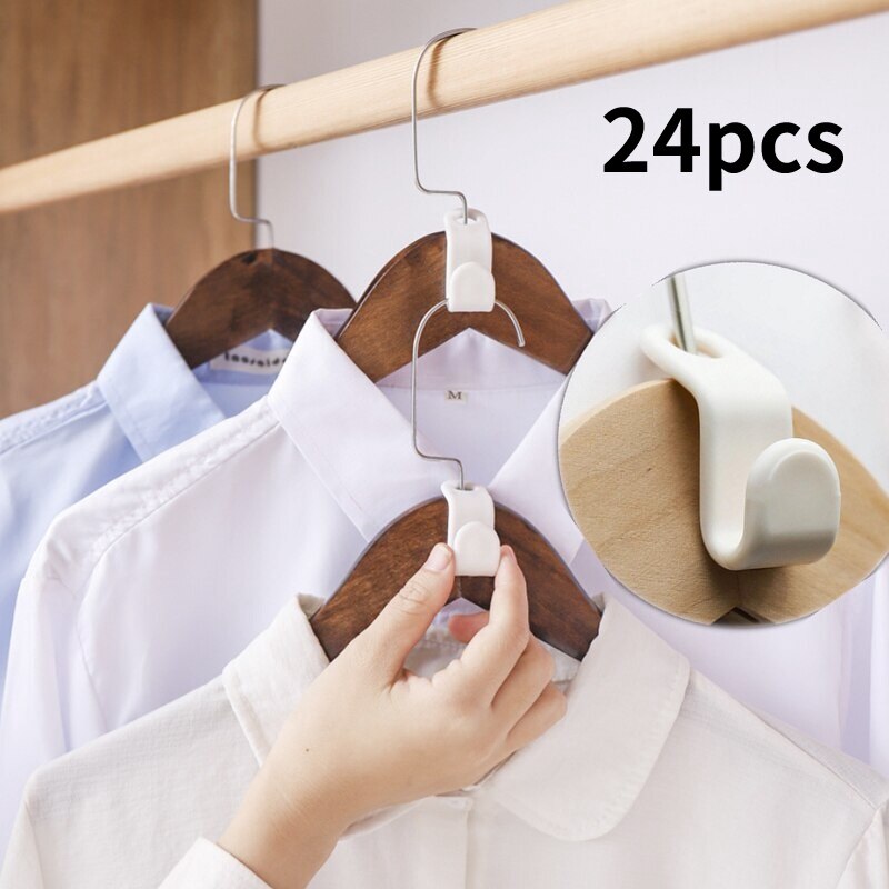 Ganchos conectores para colgar ropa, organizador de armario, Clip de ahorro de espacio, Perchero de almacenamiento para armario y dormitorio, 6/12/24 Uds.