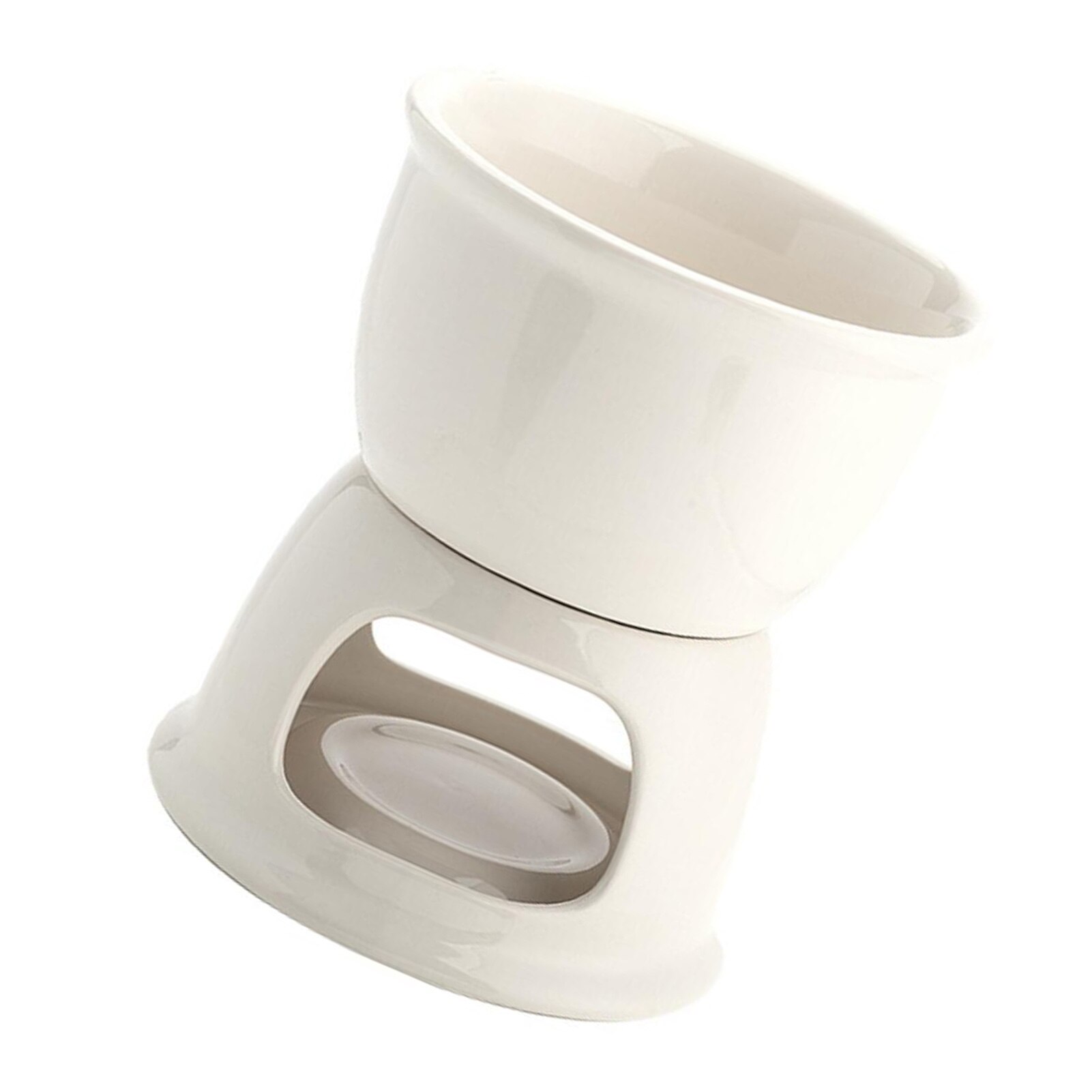 Cheese Pot Small Ceramic Cheese Pot Chocolate Fondue Pot Cheese Porcelain Melting Pots For Tapas: White