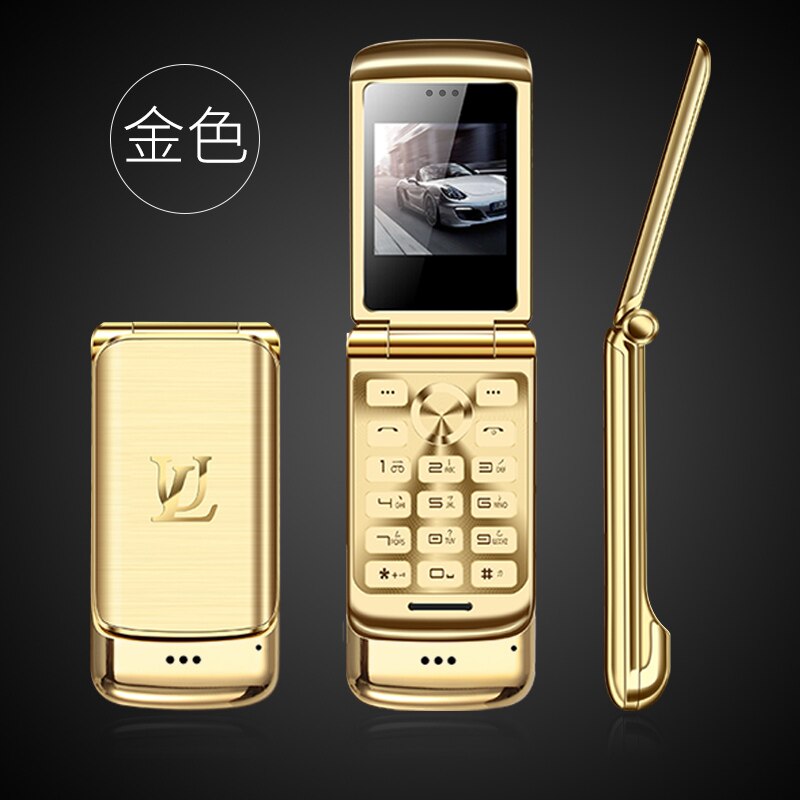 Smalllest Flip Cellphone Ulcool V9 1.54nch tiny Screen Bluetooth FM Radio Anti lost Super Mini Mobile Phone PK V36 V66: add 16G / Gold