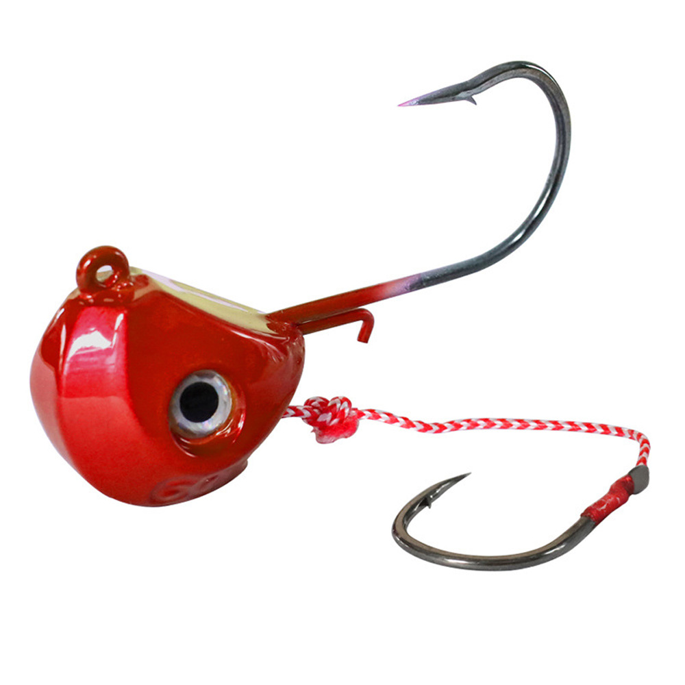 Iso jigi vieheet 40g 60g 80g 100g metallipää jigit kalastuskoukut yksikoukulla pesca tarvikkeet vene merikalastusvälineet: 100g / Punainen