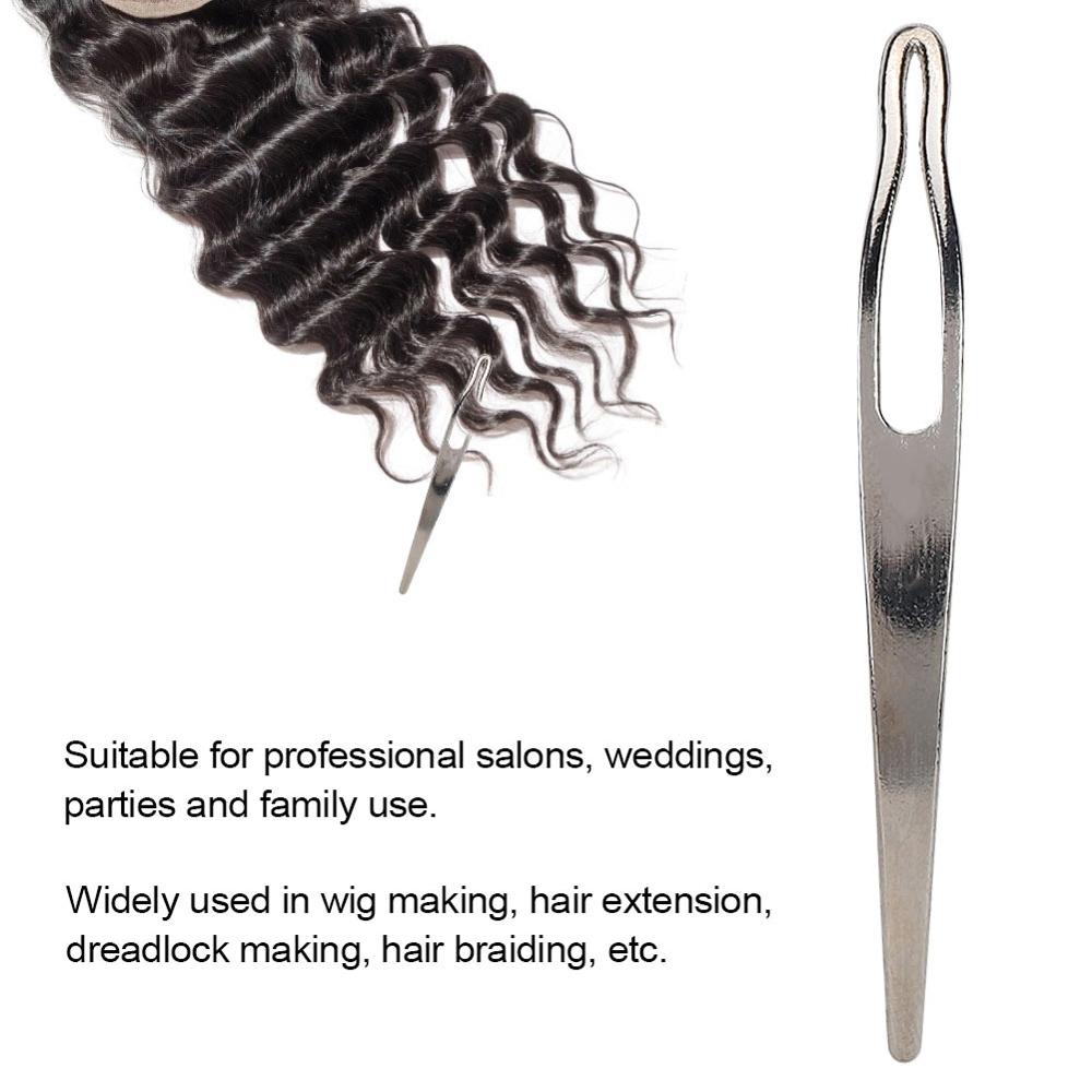 2 stk dreadlocks strikning af nåle vævningskrog buet legering nål hæklet fletning hår sammenlåsende diy styling værktøjer