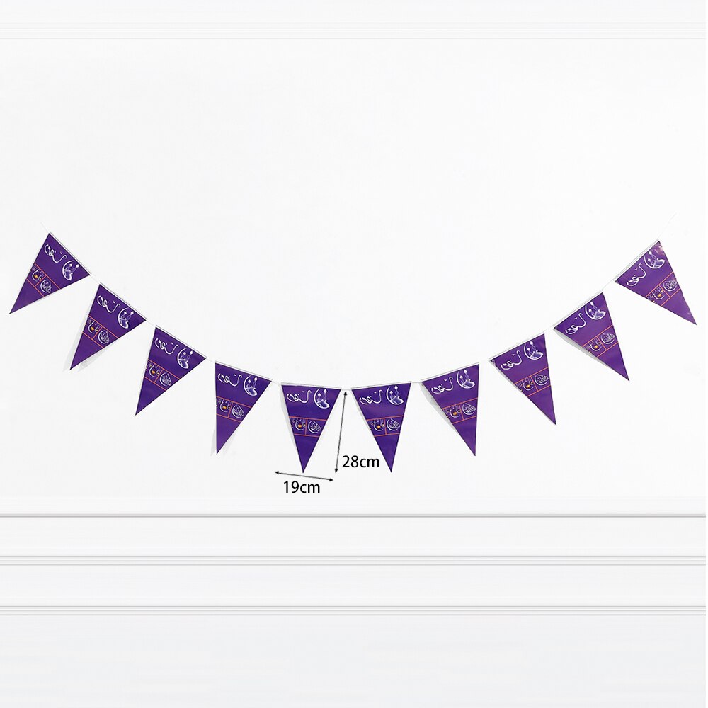 Eid Mubarak Paper Banner Wall Hanging Ramadan Kareem Paper Garland EID Flag Festival Bunting Islamic Muslim Mubarak Decoration: style 2