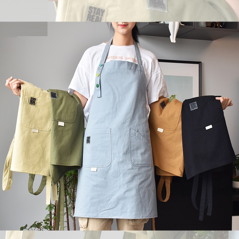 de de lona de algodón delantal café y peluquería de trabajo sin mangas delantal babero cocina ropa de trabajo antifouling delantales