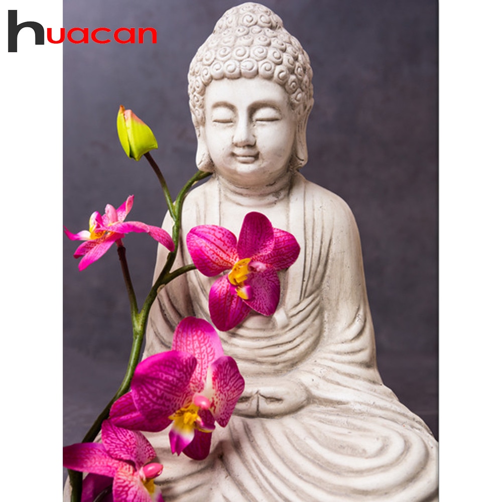 Huacan diamant maleri buddha zen religion boligdekoration korssting håndværkssæt mosaik perler broderi kunst